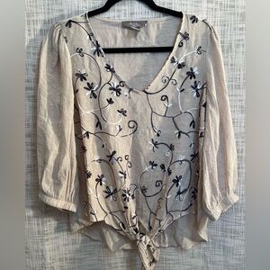 Embroidered top, bohostyle flowy top